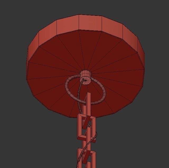 Hampton 5 chandelier with crystals and shade 3D model_2