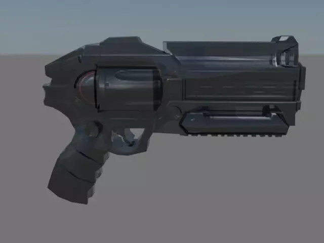 Futuristic Pistol Low-poly 3D model_0
