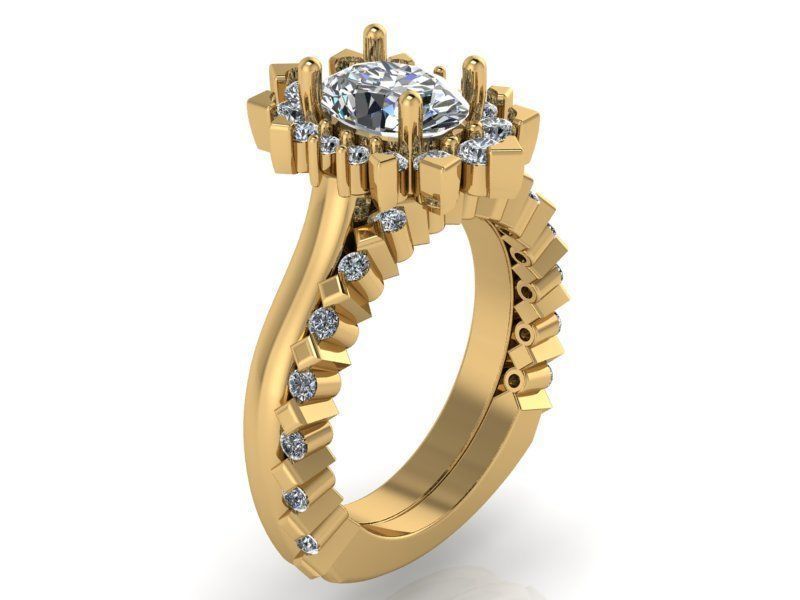 2-Band Diamond ring 2137 3D print model 3D print model_1