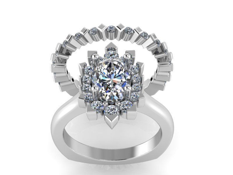 2-Band Diamond ring 2137 3D print model 3D print model_2