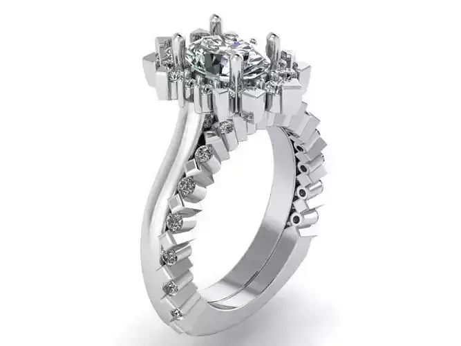 2-Band Diamond ring 2137 3D print model 