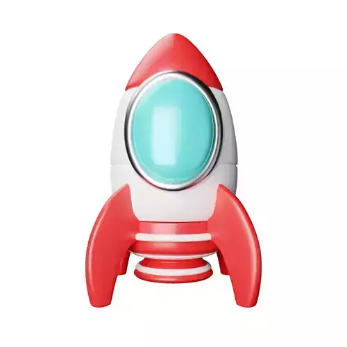 Sci-fi Rocket with Cartoon Style