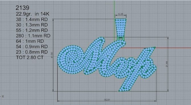 Name Pendant 2139 3D print model  3D print model_4