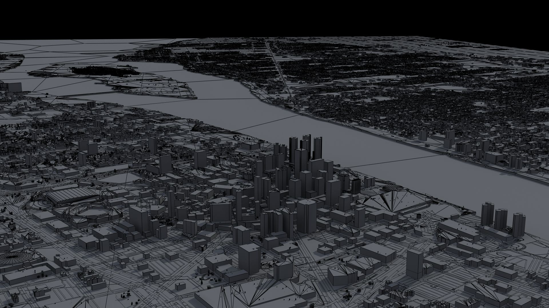 3D model Detroit Night City VR / AR / low-poly | CGTrader