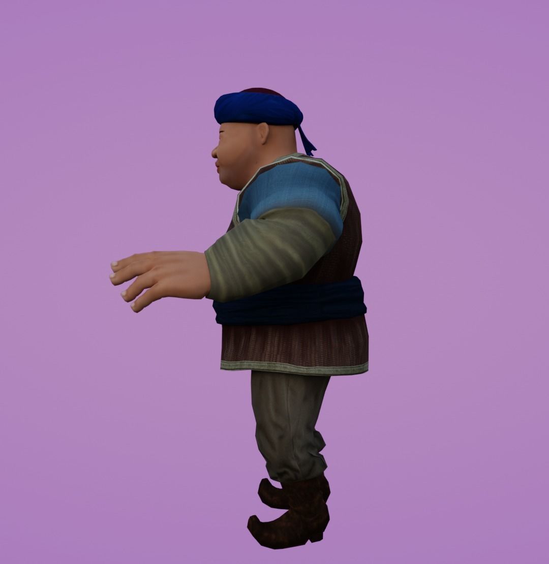 Nurzhan Character Animated Low-poly 3D model_4