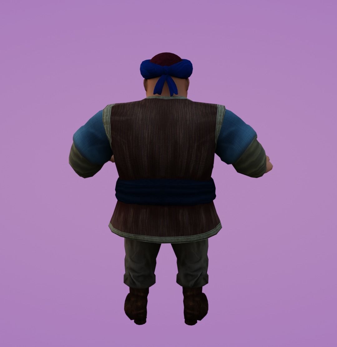 Nurzhan Character Animated Low-poly 3D model_3