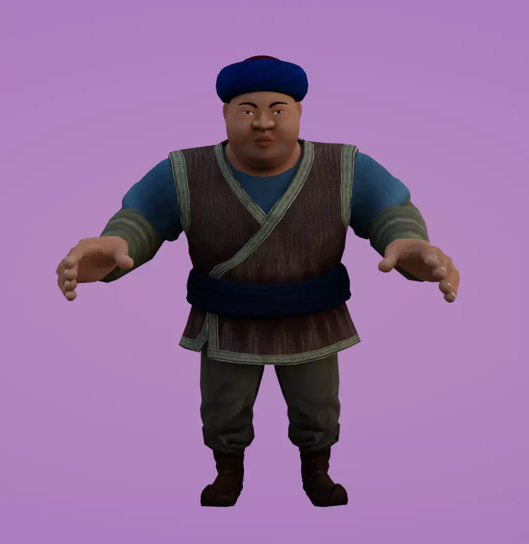 Nurzhan Character Animated Low-poly 3D model_0