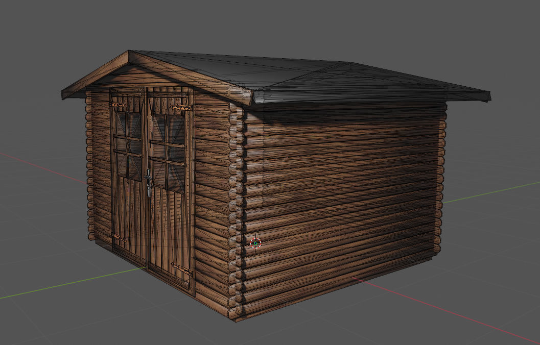 Wooden garden shed 3D model_6