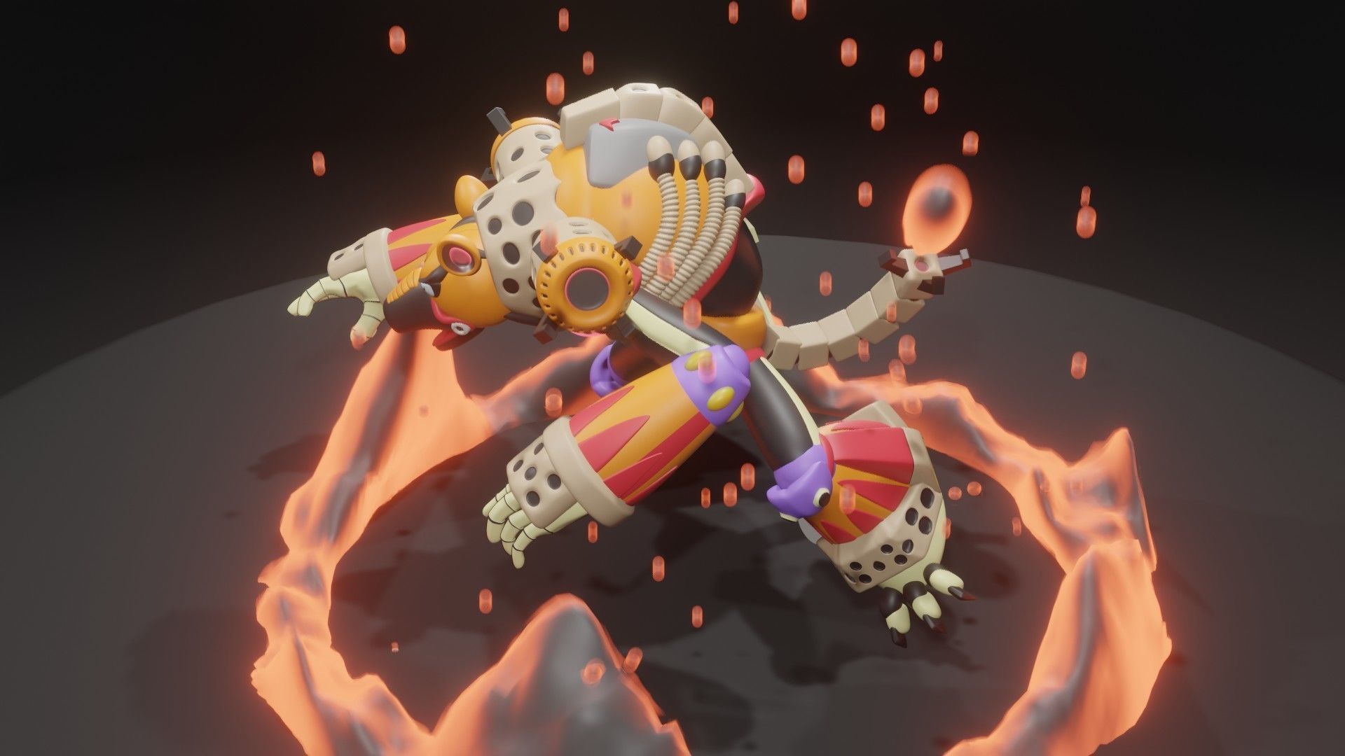 Flame Hyenard 3D model_5