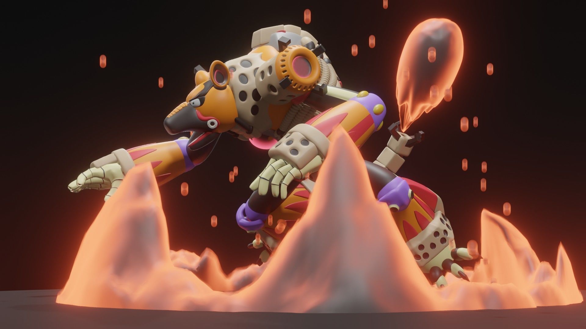 Flame Hyenard 3D model_4