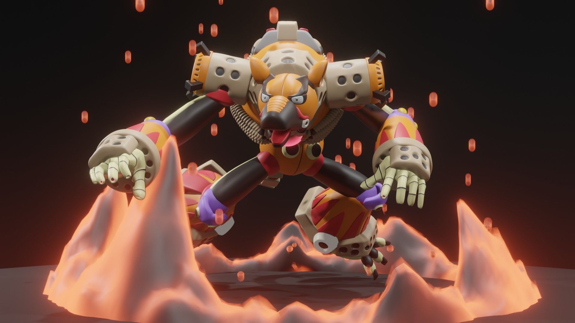 Flame Hyenard 3D model_3