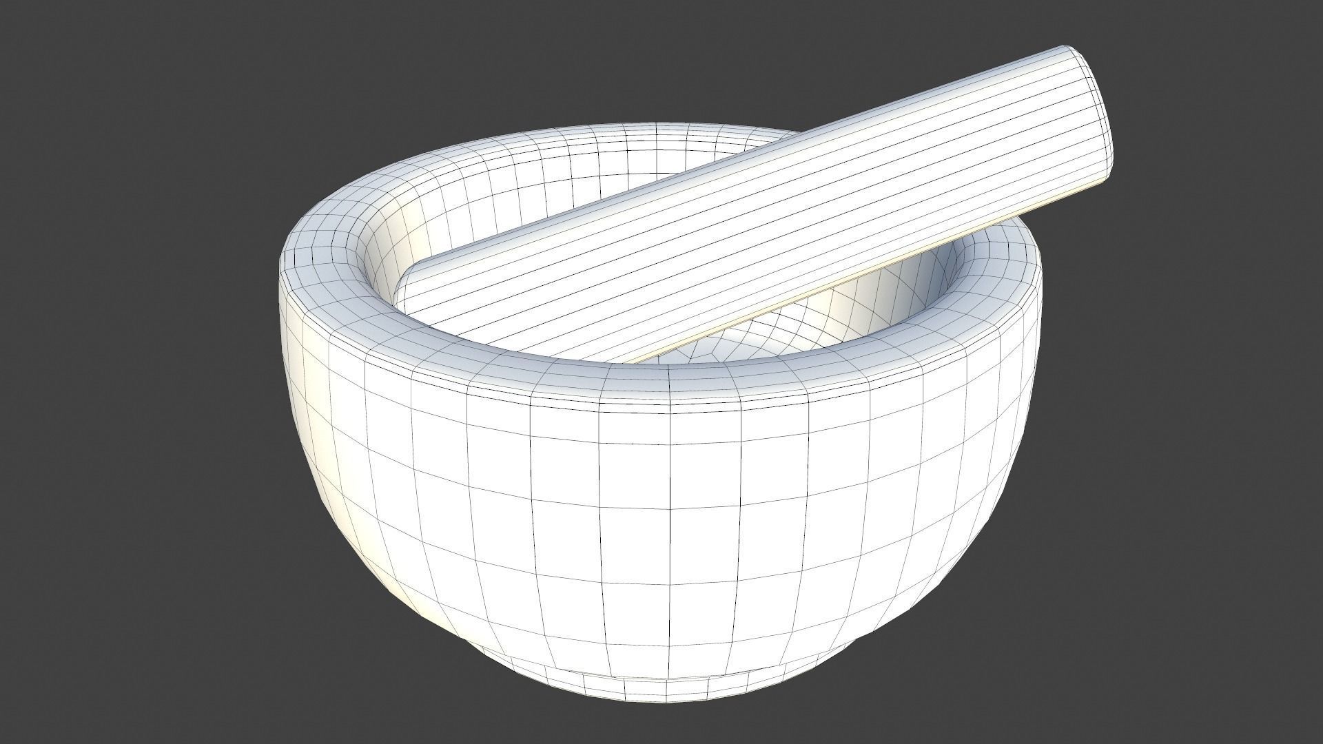 Mortar and Pestle Set 3D model_5