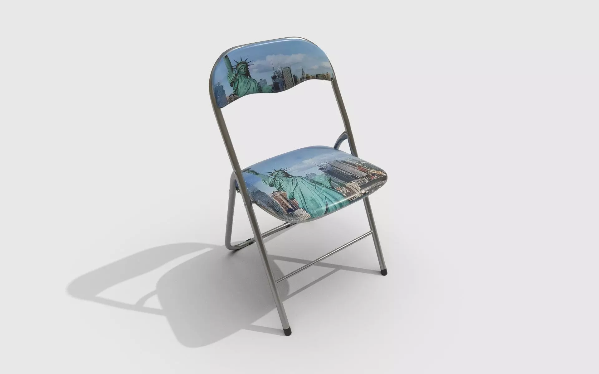 Steel chair Low-poly 3D model