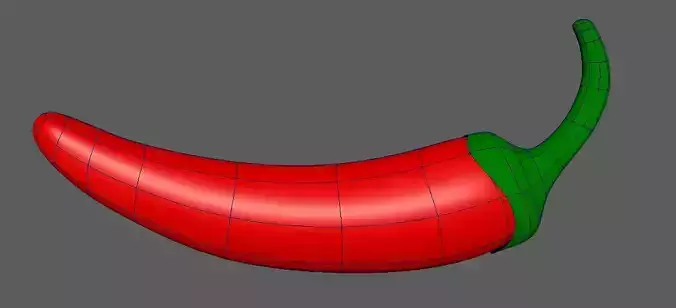 low polygon chilli 3d model