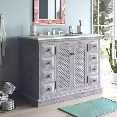 Brickhouse Single Sink Inter-Cross Bathroom Vanity Set