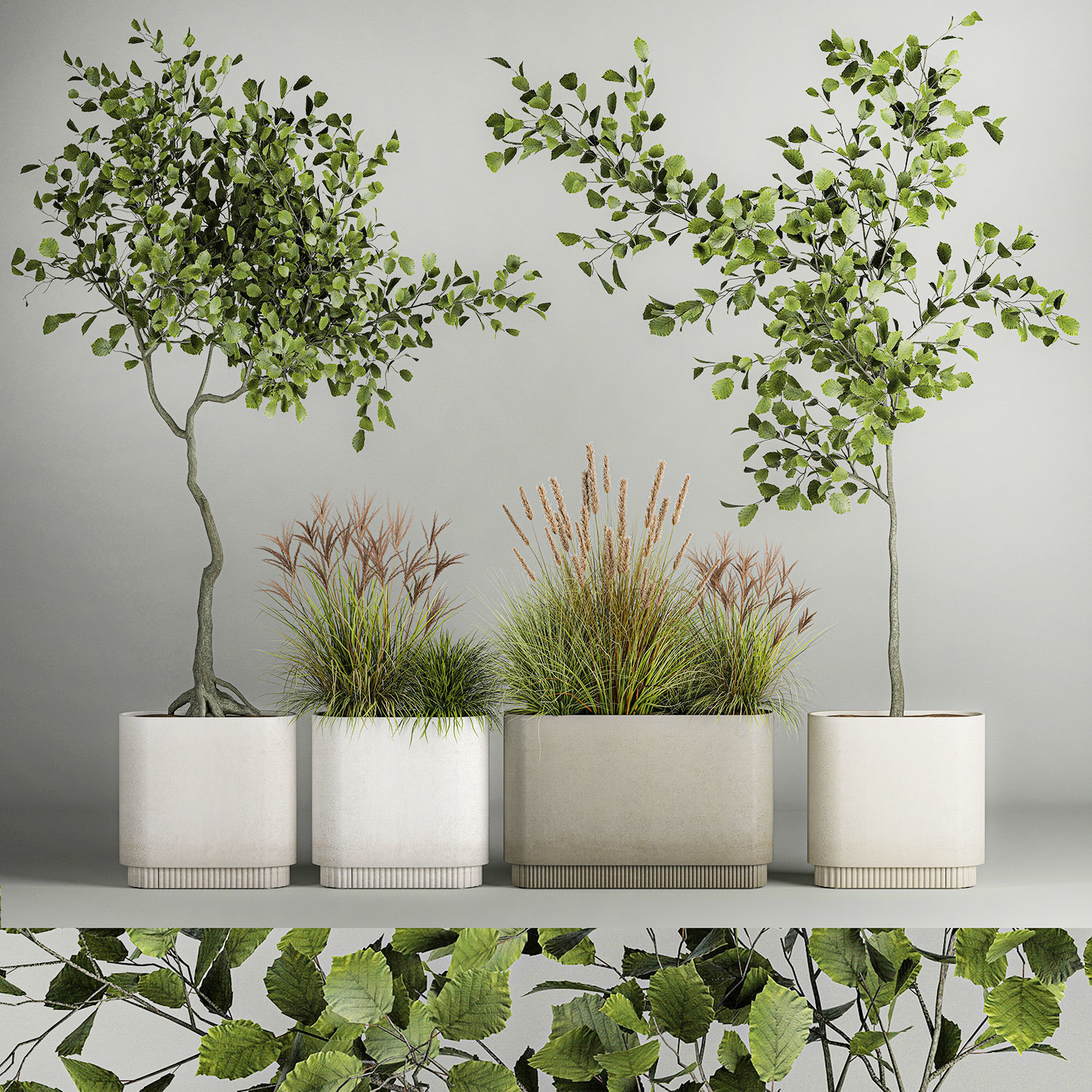 Tree Pot For Design Decorative Trees In Concrete Pots For Landscaping 3D model | CGTrader