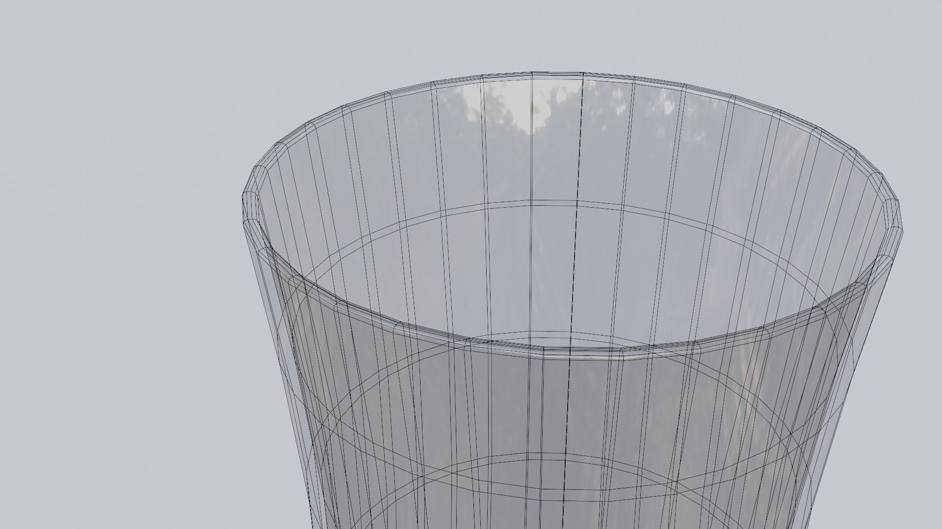 Simple Curved Glass Low-poly 3D model_4