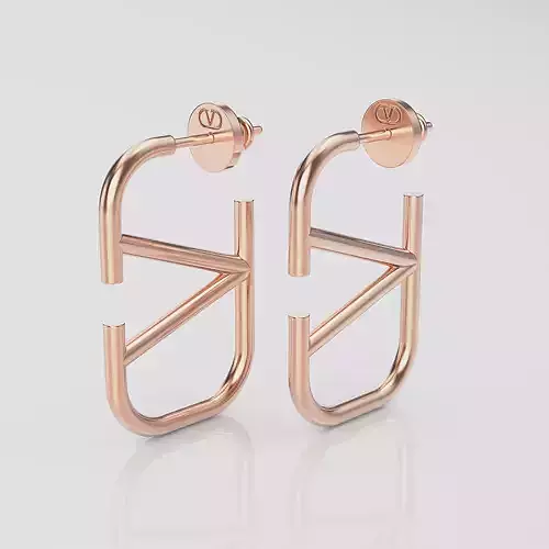 Earring gold shower hook with metal handle