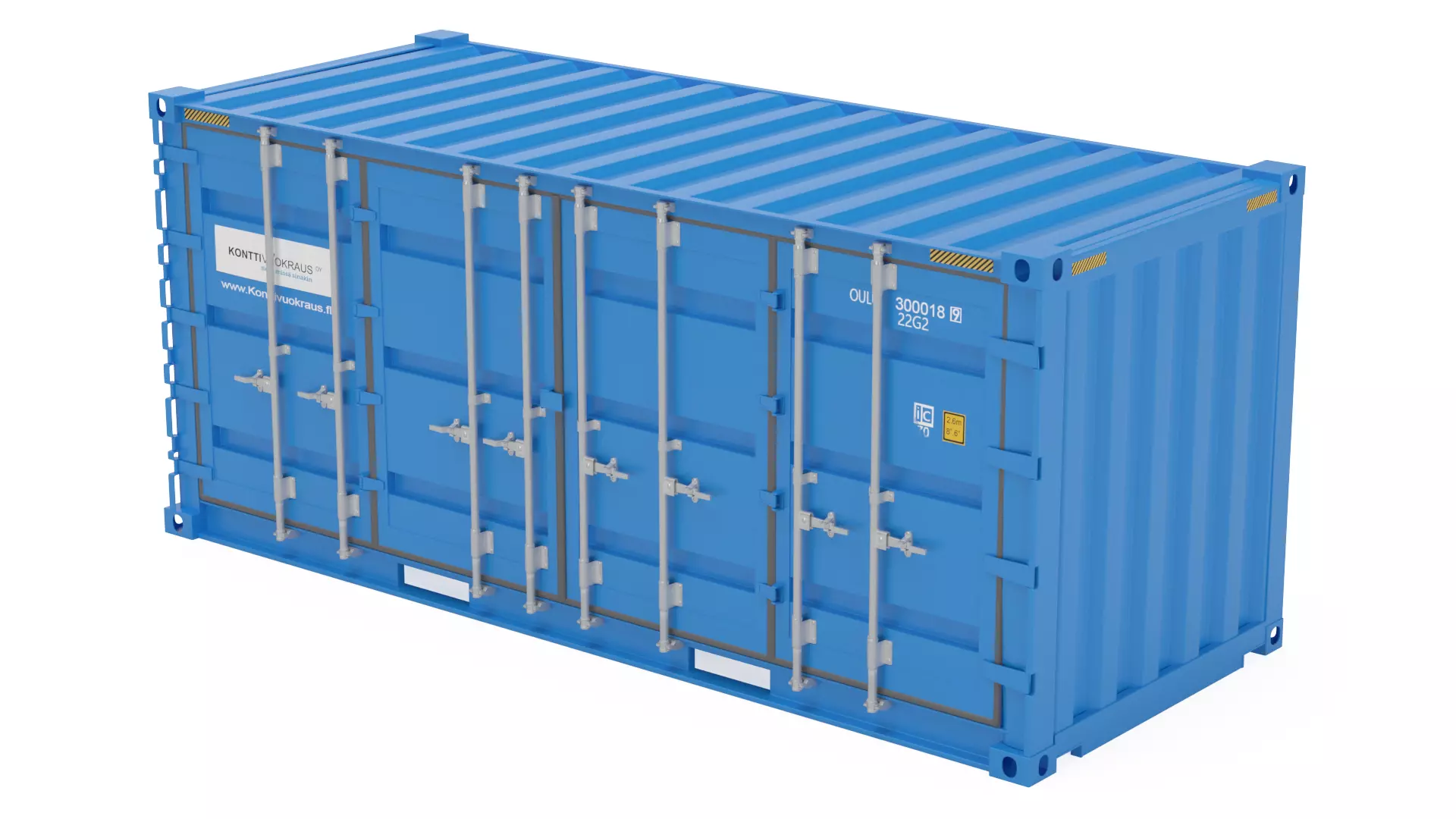 20 ft Cube Open Side Shipping Cargo Container 3D model_0