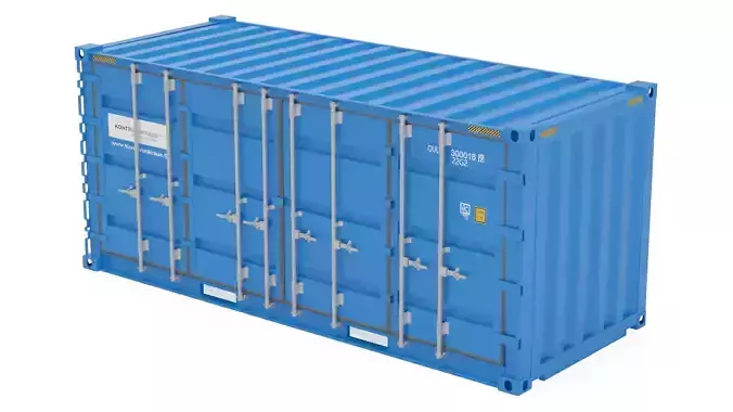 20 ft Cube Open Side Shipping Cargo Container 3D model