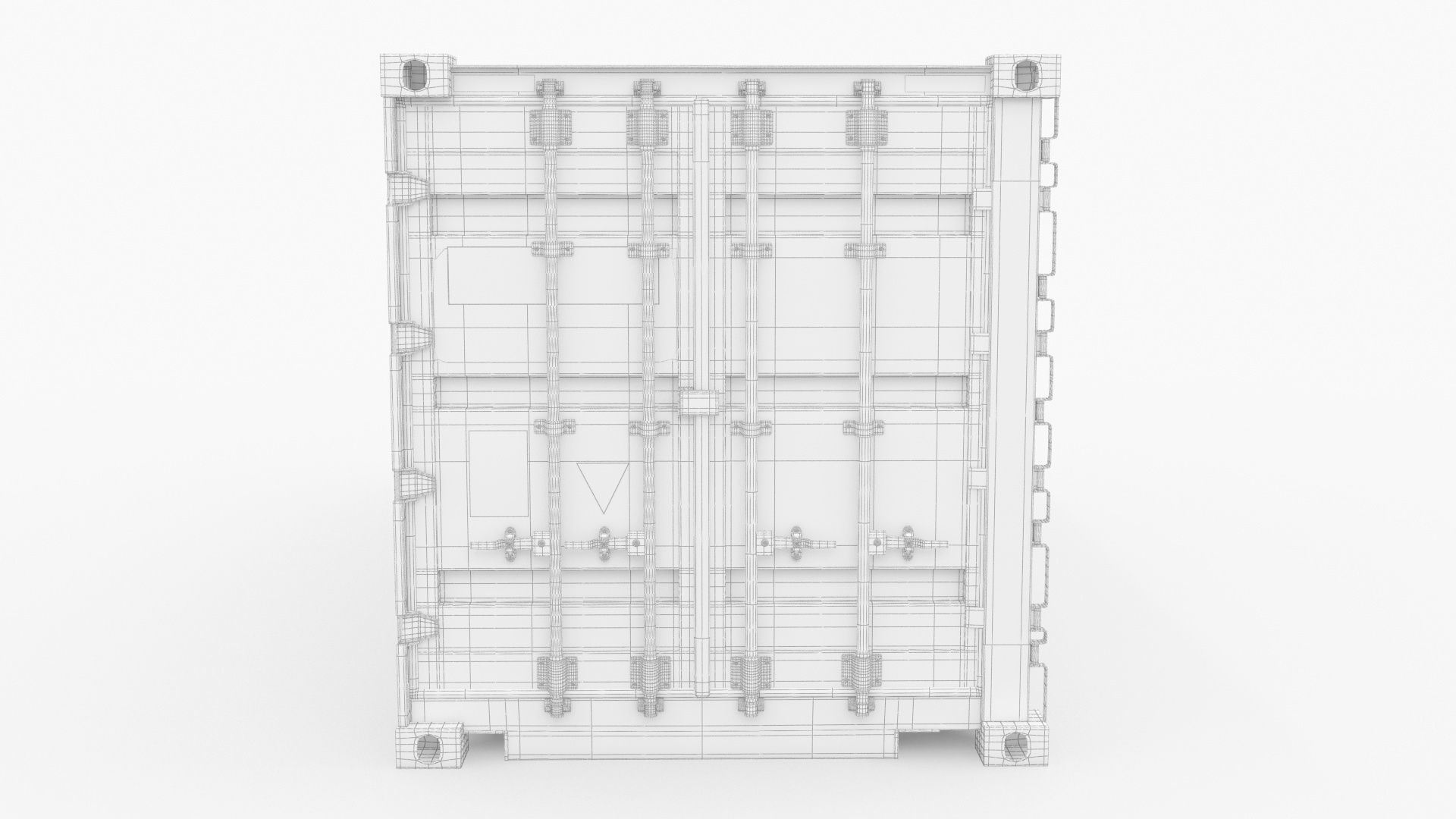 20 ft Cube Open Side Shipping Cargo Container 3D model_8