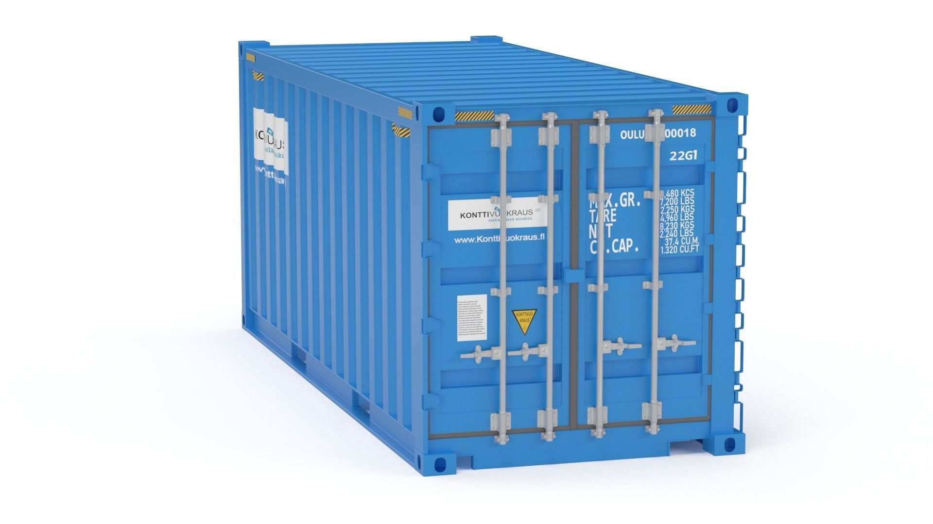 20 ft Cube Open Side Shipping Cargo Container 3D model_19