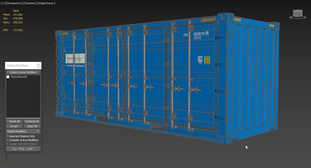 20 ft Cube Open Side Shipping Cargo Container 3D model_4