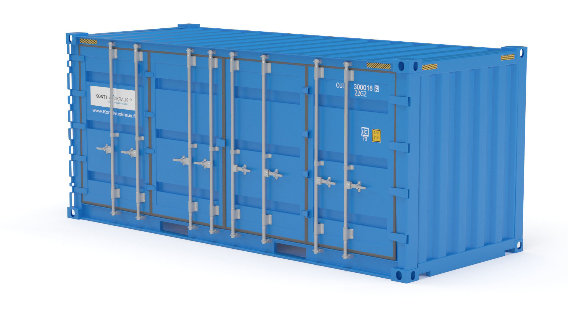 20 ft Cube Open Side Shipping Cargo Container 3D model_28