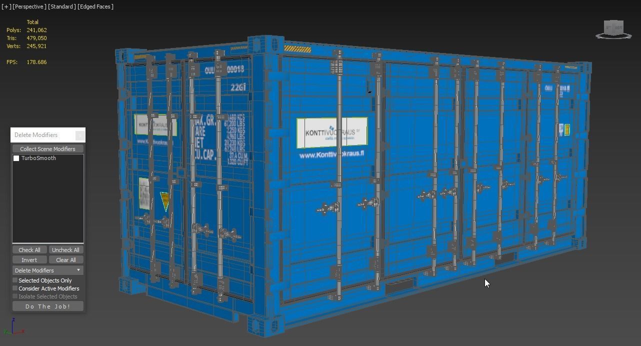 20 ft Cube Open Side Shipping Cargo Container 3D model_3