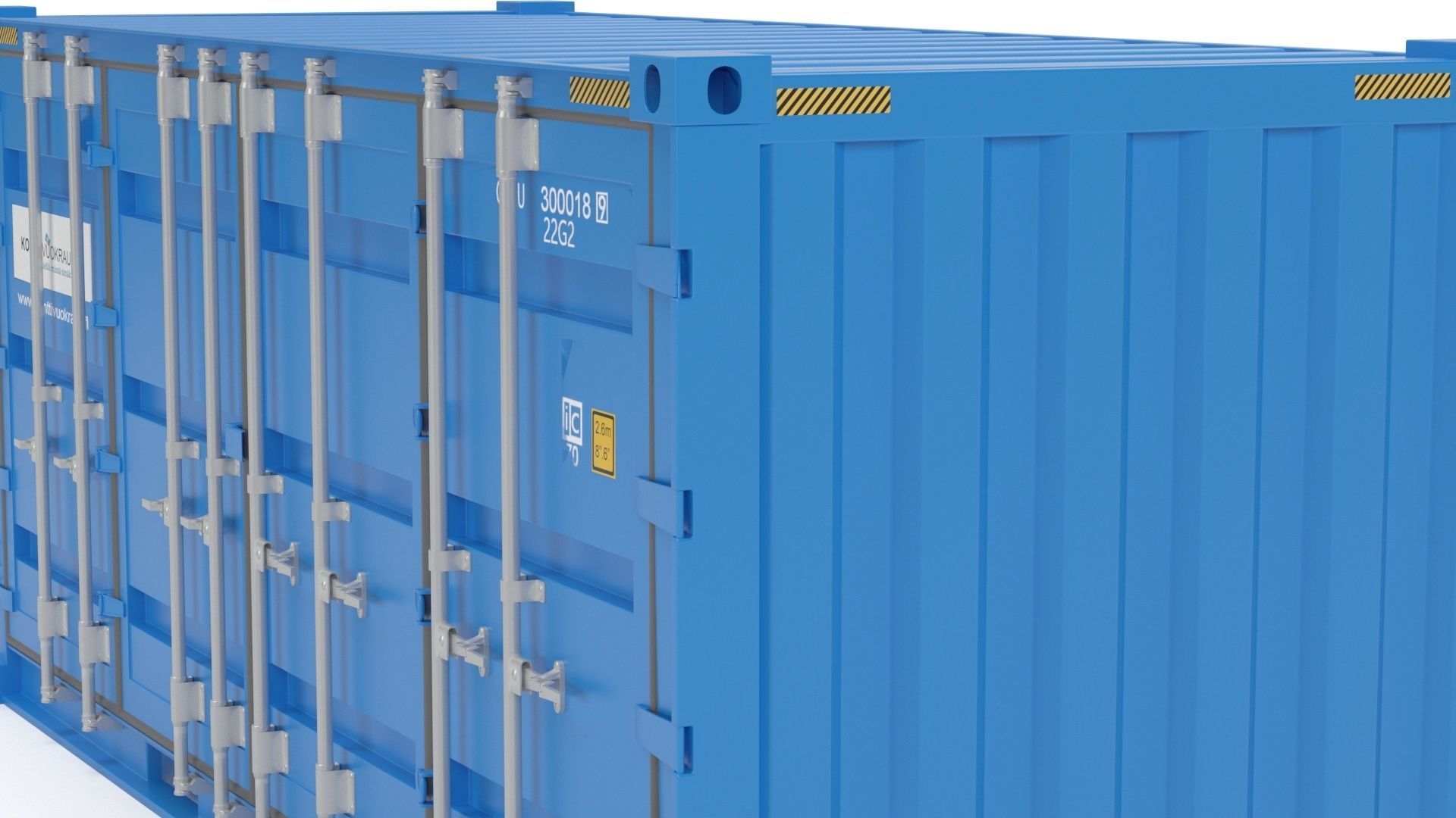 20 ft Cube Open Side Shipping Cargo Container 3D model_11