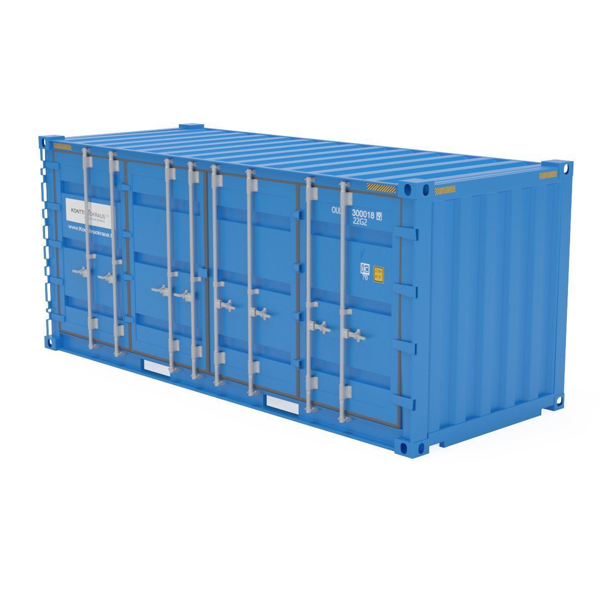 20 ft Cube Open Side Shipping Cargo Container 3D model_30