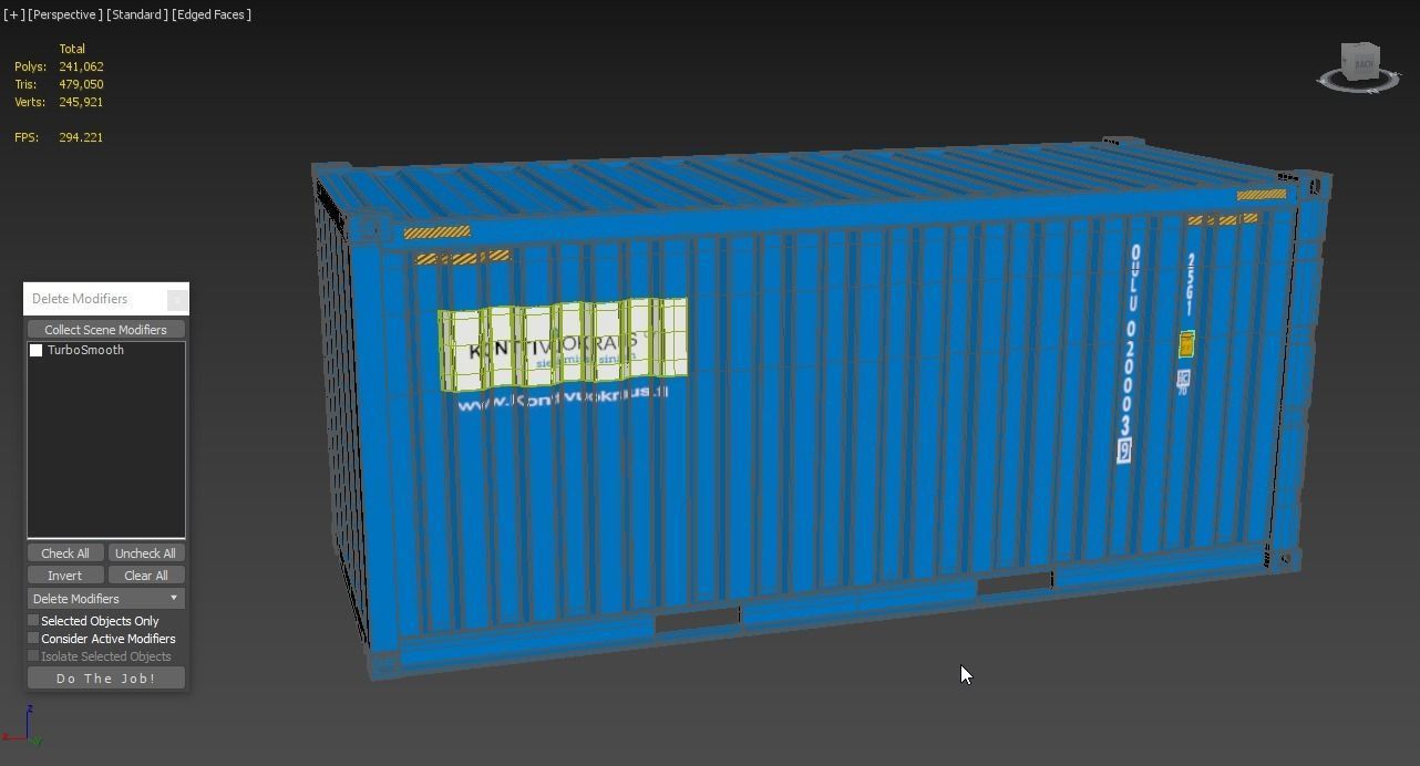 20 ft Cube Open Side Shipping Cargo Container 3D model_5