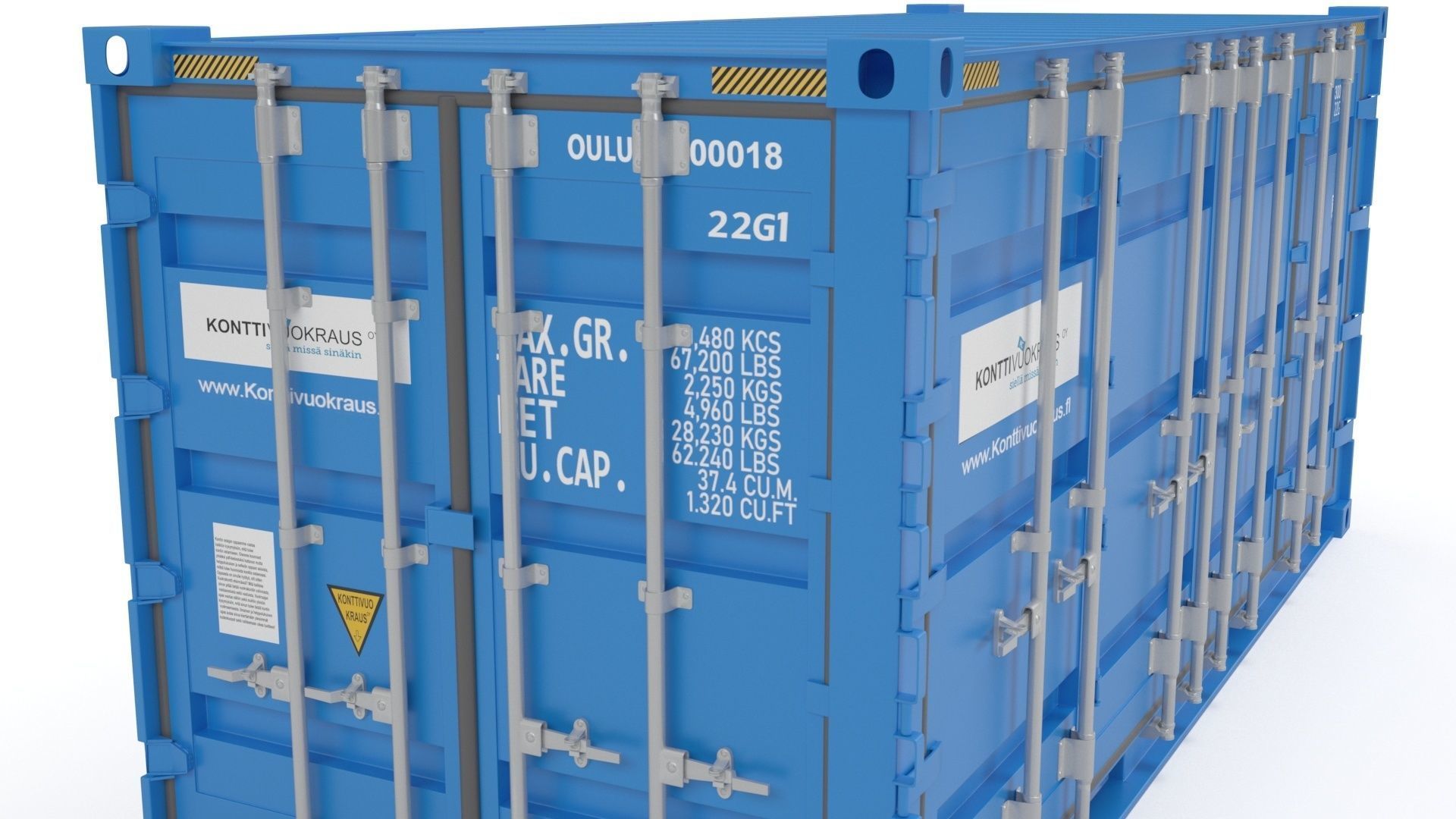 20 ft Cube Open Side Shipping Cargo Container 3D model_1