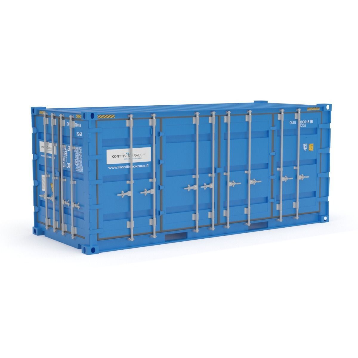 20 ft Cube Open Side Shipping Cargo Container 3D model_33