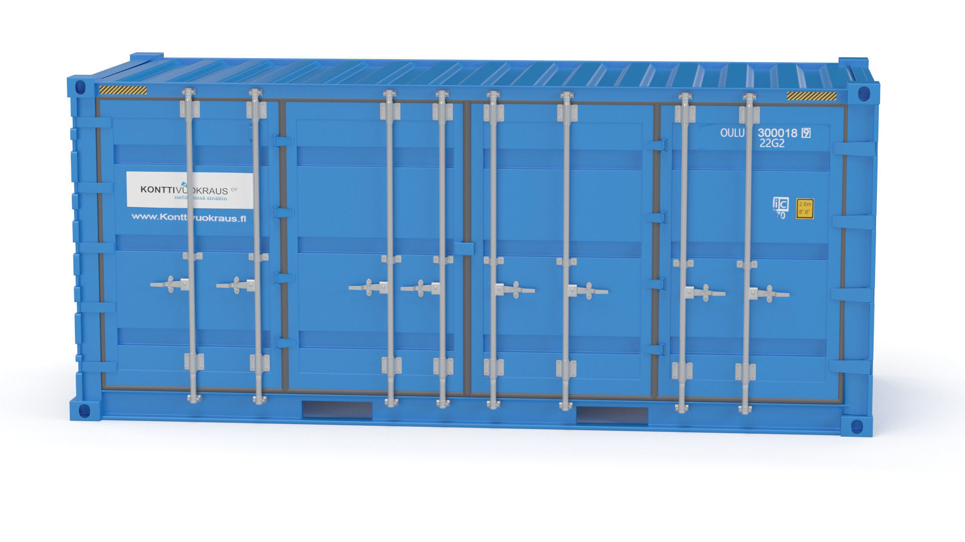 20 ft Cube Open Side Shipping Cargo Container 3D model_14