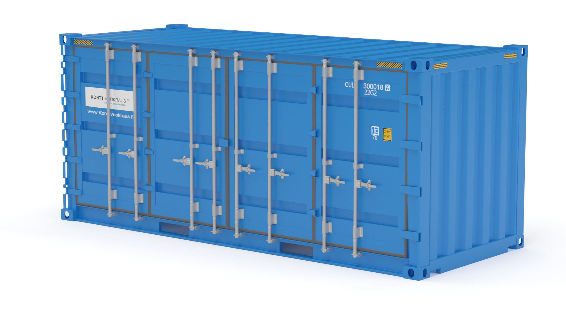 20 ft Cube Open Side Shipping Cargo Container 3D model_29