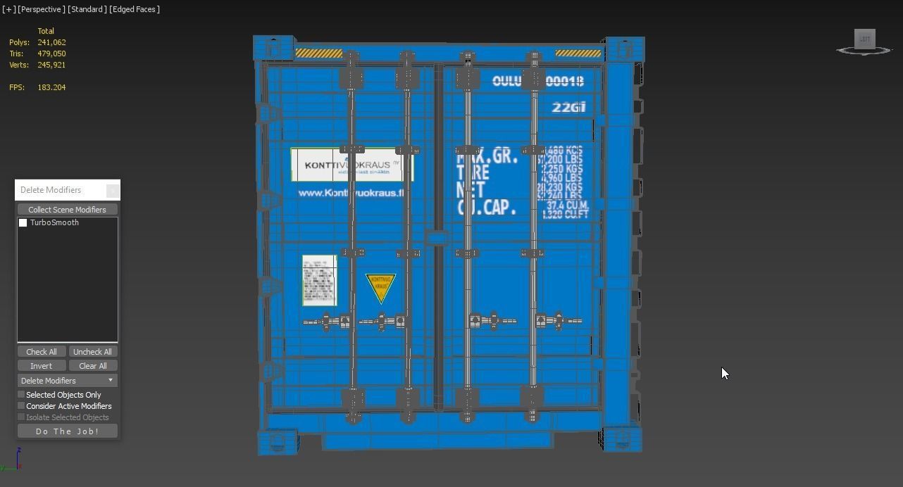 20 ft Cube Open Side Shipping Cargo Container 3D model_2