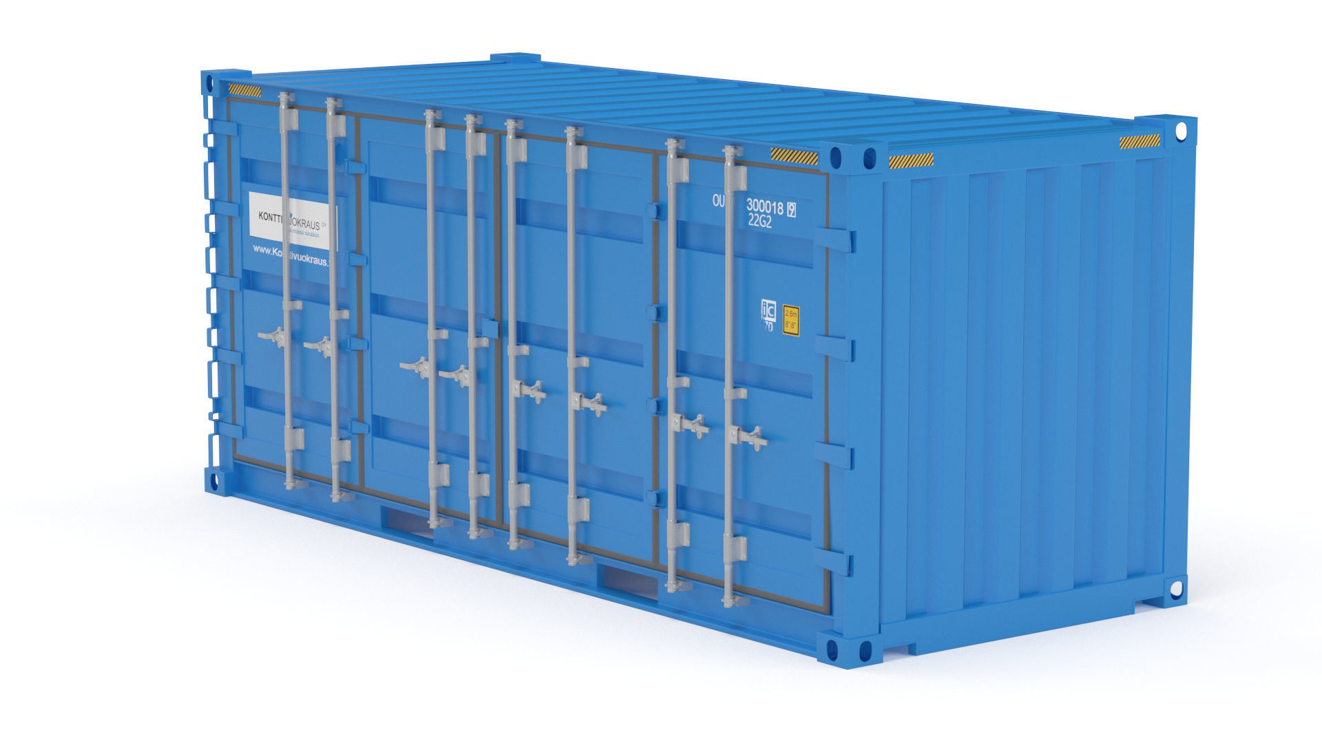 20 ft Cube Open Side Shipping Cargo Container 3D model_27