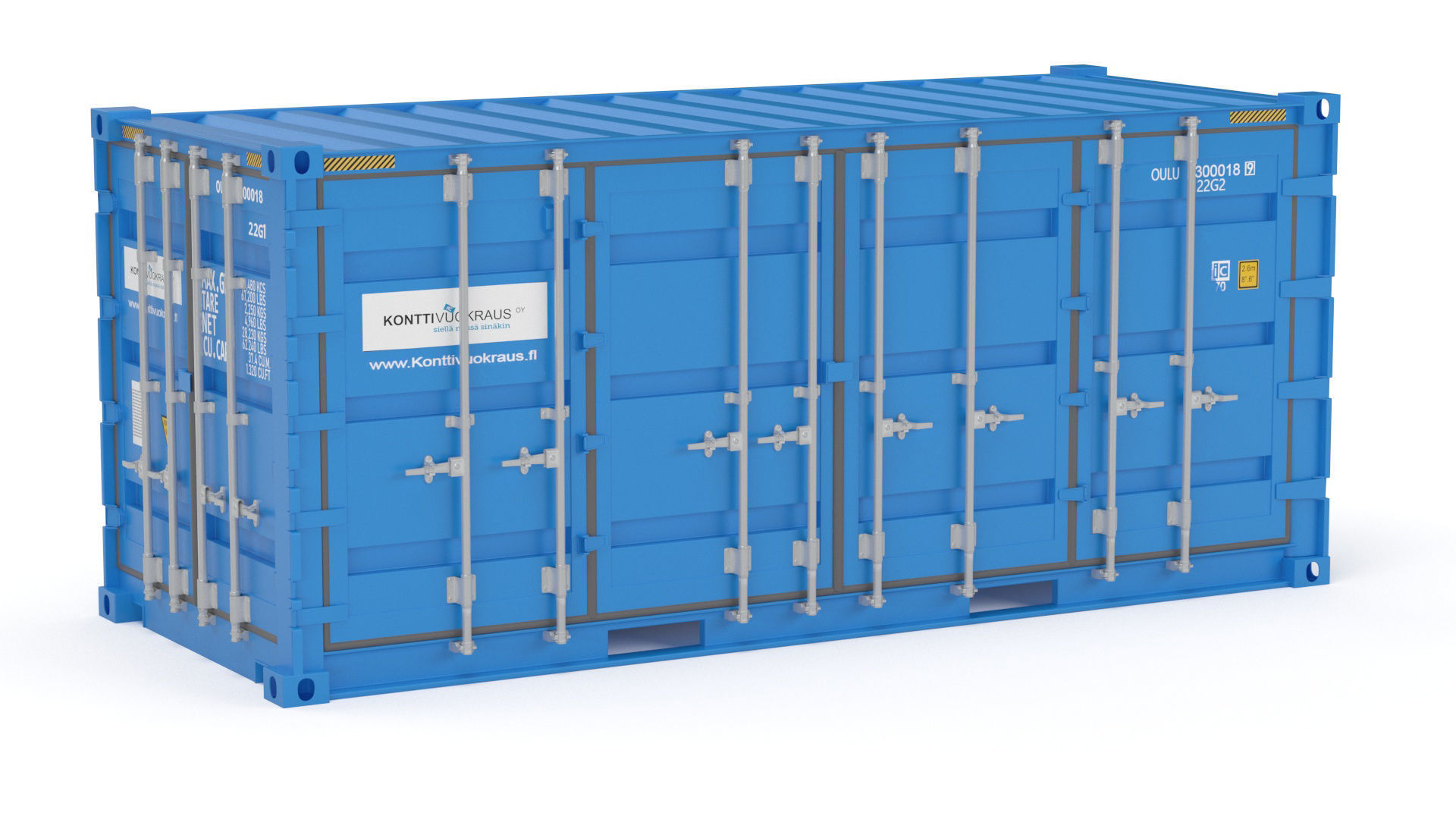 20 ft Cube Open Side Shipping Cargo Container 3D model_16