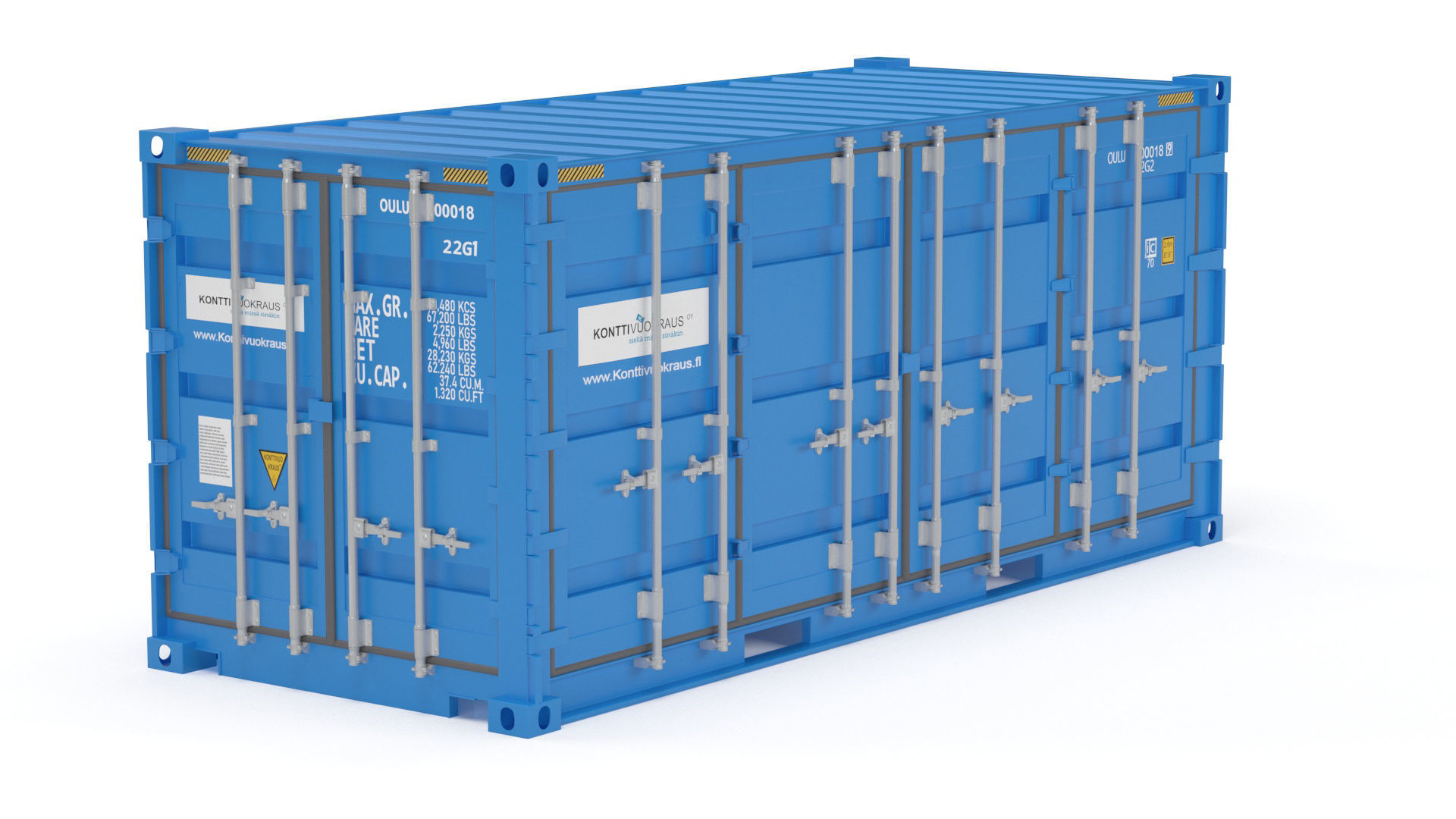 20 ft Cube Open Side Shipping Cargo Container 3D model_17