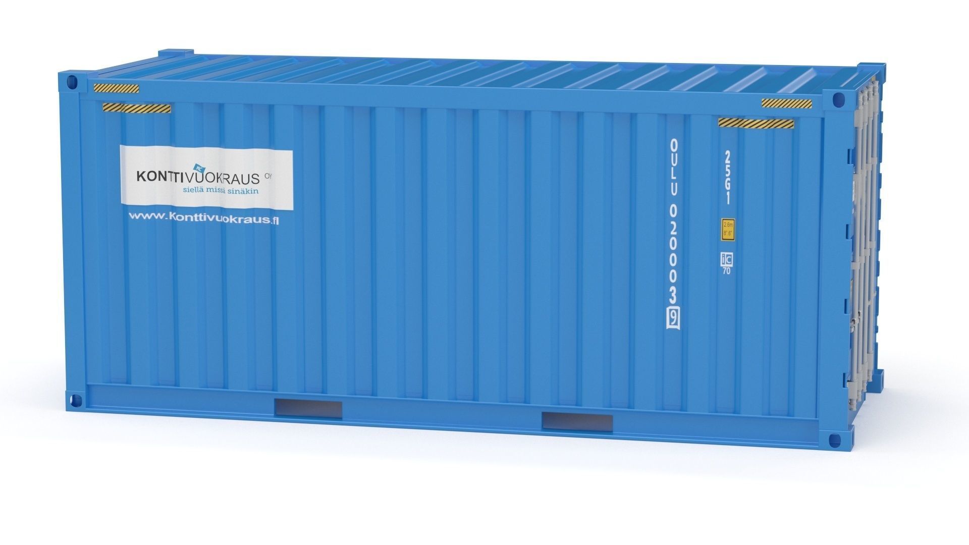 20 ft Cube Open Side Shipping Cargo Container 3D model_21