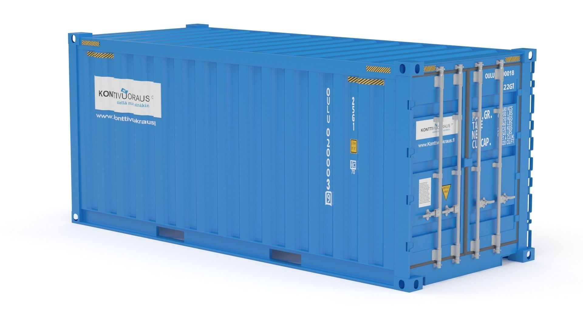 20 ft Cube Open Side Shipping Cargo Container 3D model_20
