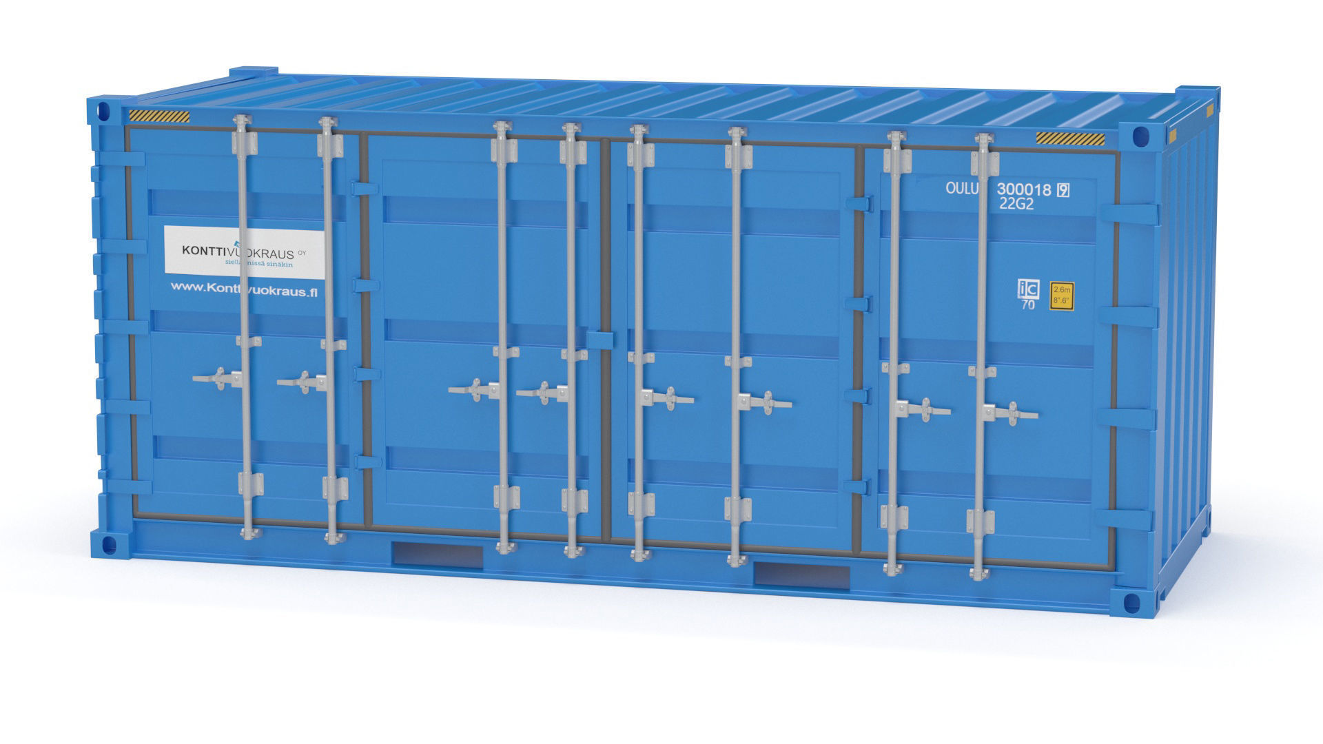 20 ft Cube Open Side Shipping Cargo Container 3D model_13