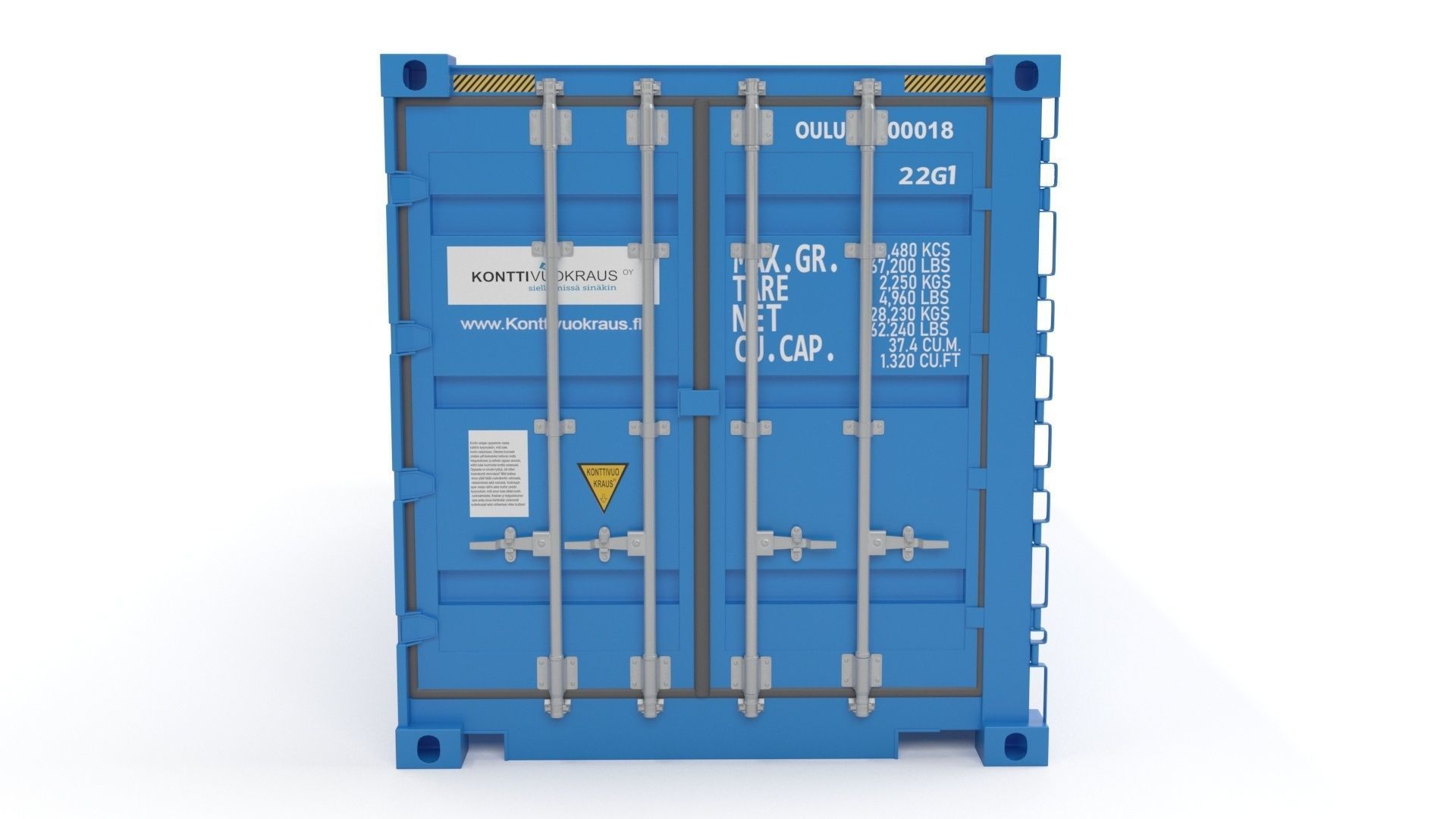 20 ft Cube Open Side Shipping Cargo Container 3D model_7