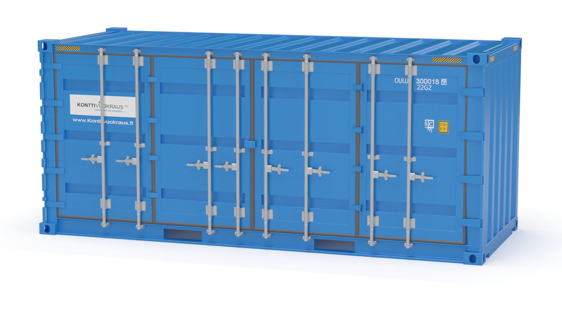 20 ft Cube Open Side Shipping Cargo Container 3D model_12