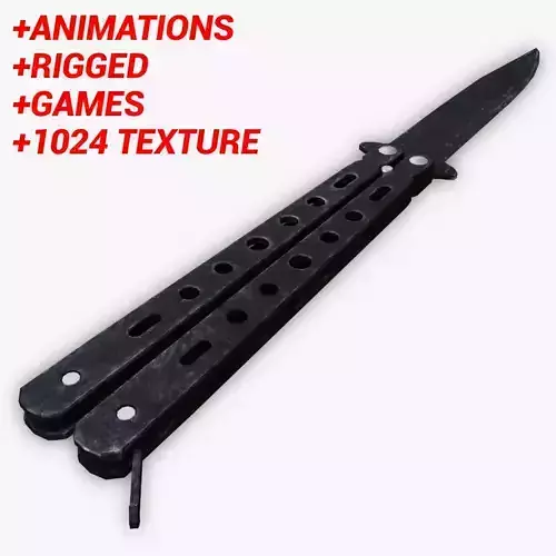 Butterfly Knife Low-poly 3D model