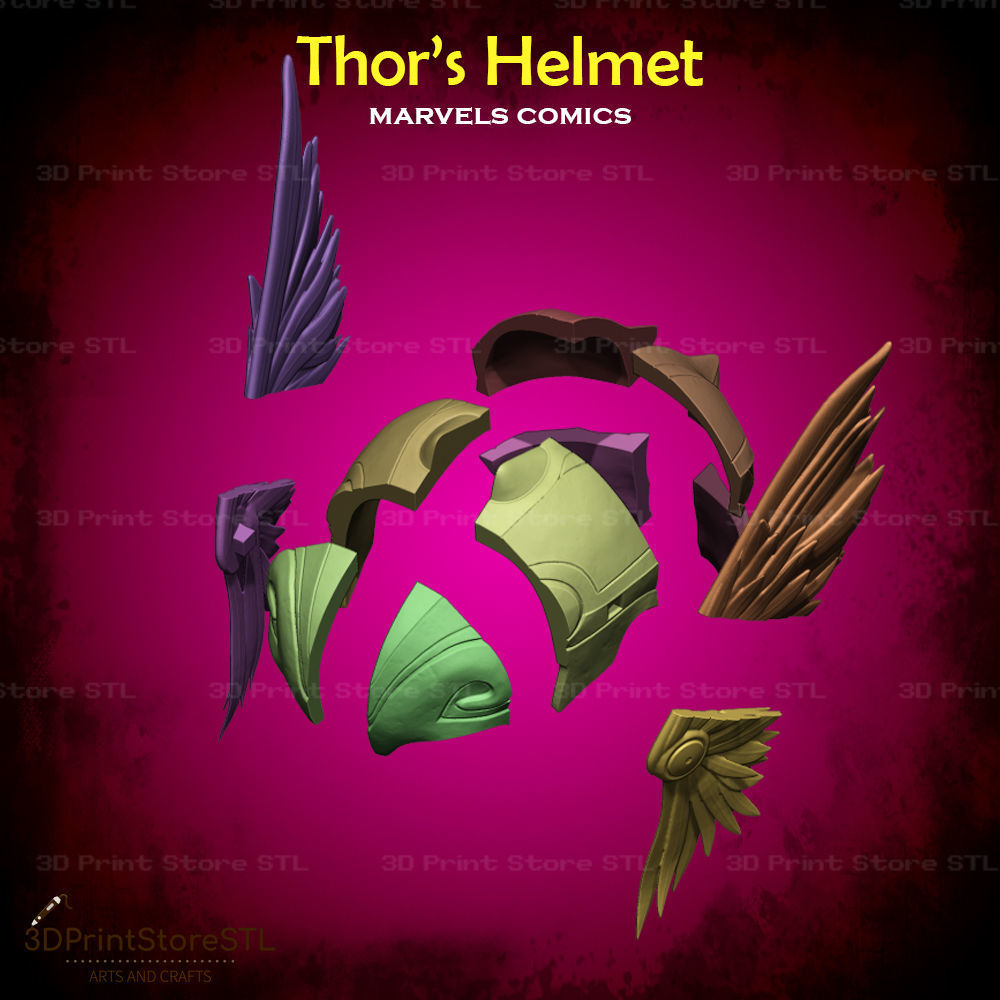 Thor Helmet Cosplay Marvel Comics - STL File 3D print model_5