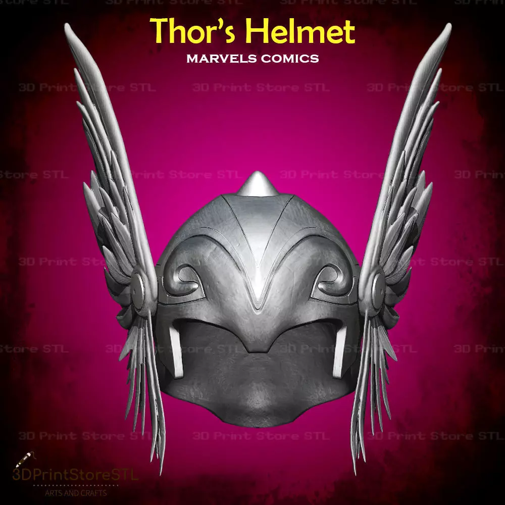 Thor Helmet Cosplay Marvel Comics - STL File 3D print model_0