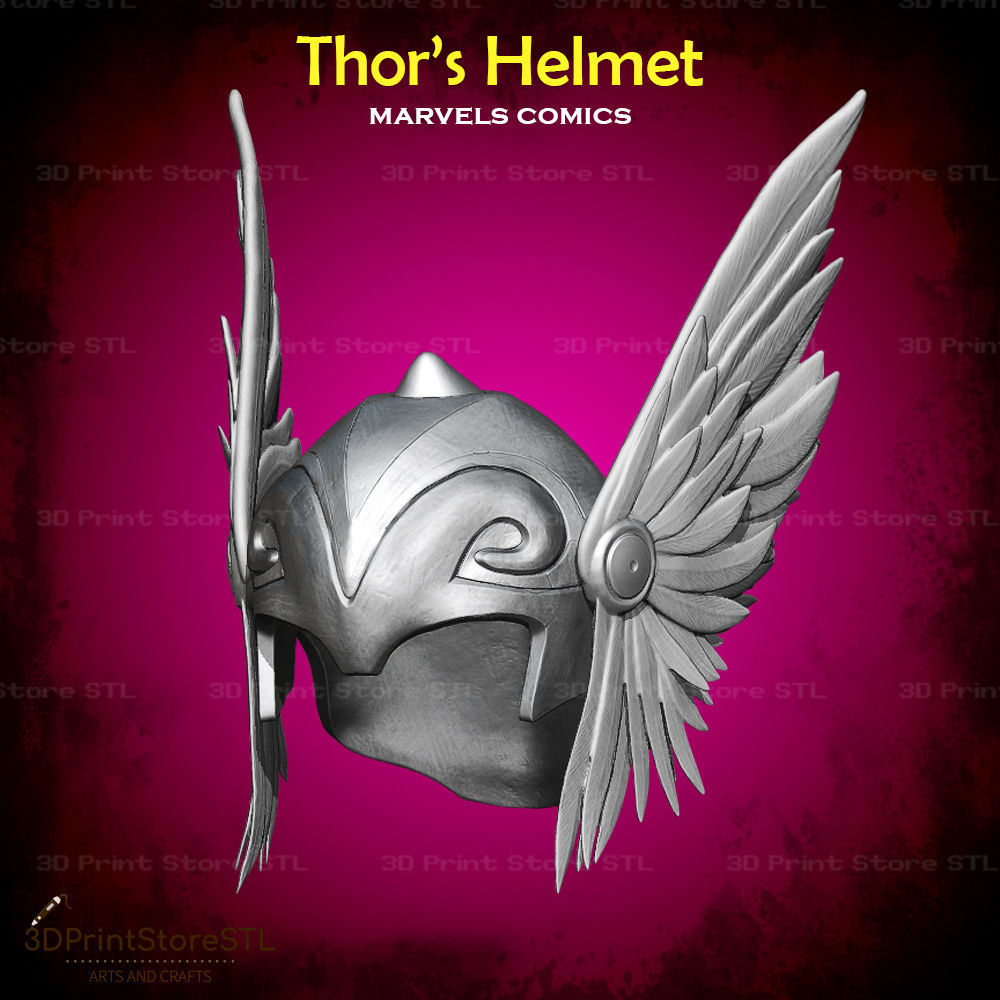 Thor Helmet Cosplay Marvel Comics - STL File 3D print model_1