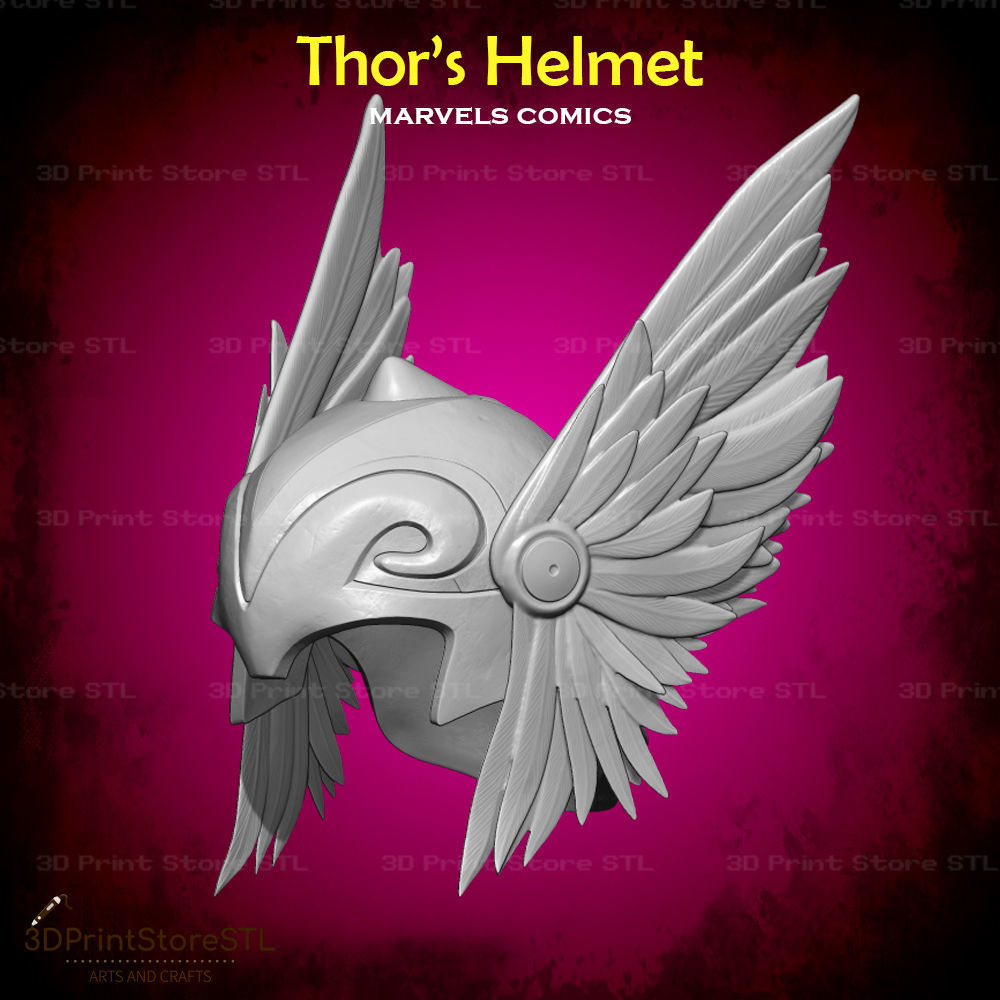 Thor Helmet Cosplay Marvel Comics - STL File 3D print model_4